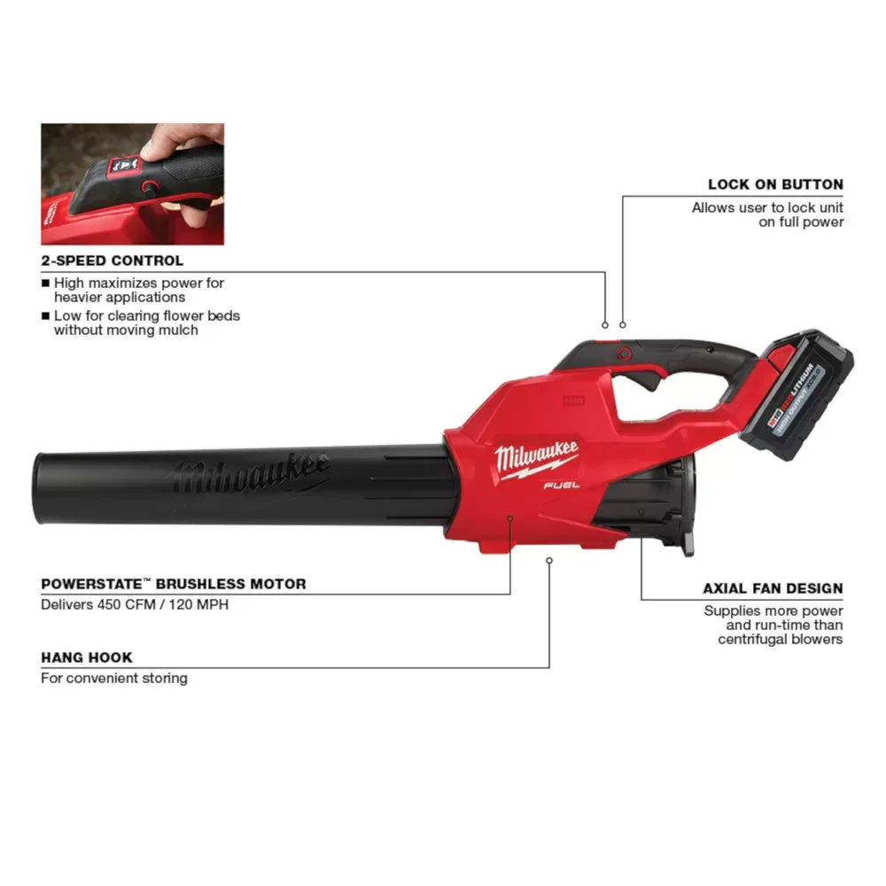 Milwaukee Pre-Sale 2724-21HD M18 FUEL 18V 450-CFM 120-Mph Leaf Blower Kit