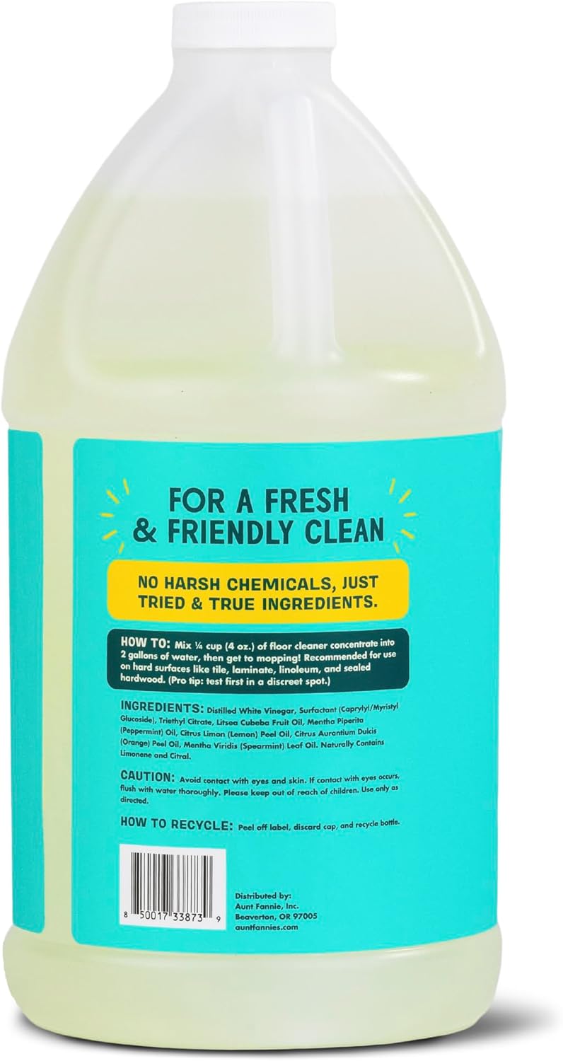 Aunt Fannie's Ultra Concentrated Floor Cleaner Vinegar Wash, Multi-Surface Floor Cleaner For Mopping, Makes 16 Gallons, Eucalyptus Scent, 32 oz. (Pack of 1), Packaging May Vary