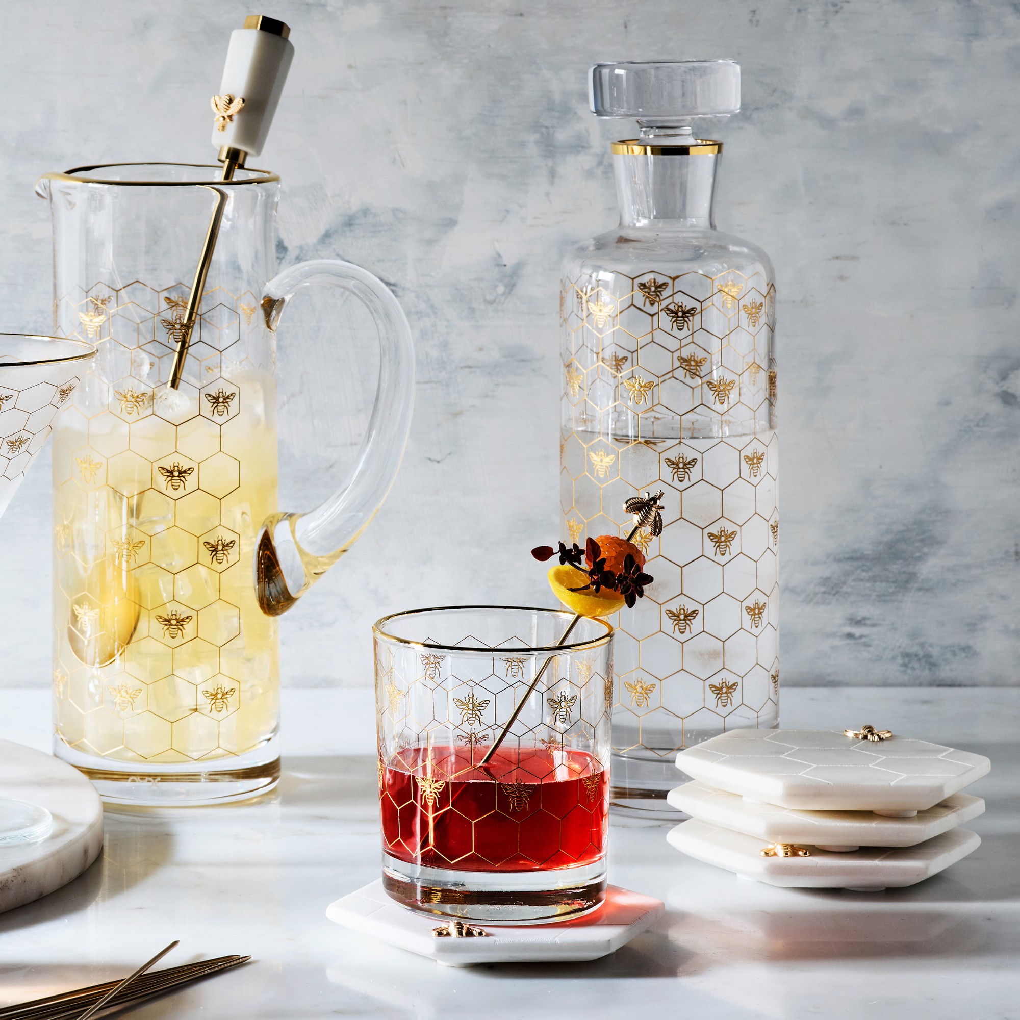 Honeycomb Double Old-Fashioned Glasses