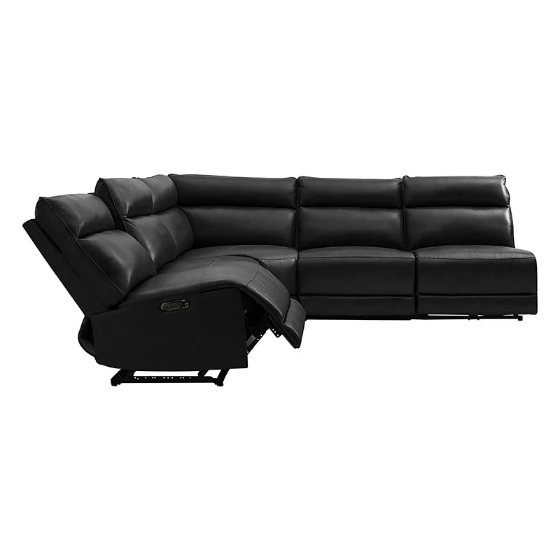 Raphael Genuine Leather Power Reclining Corner Sectional with USB and Type-C