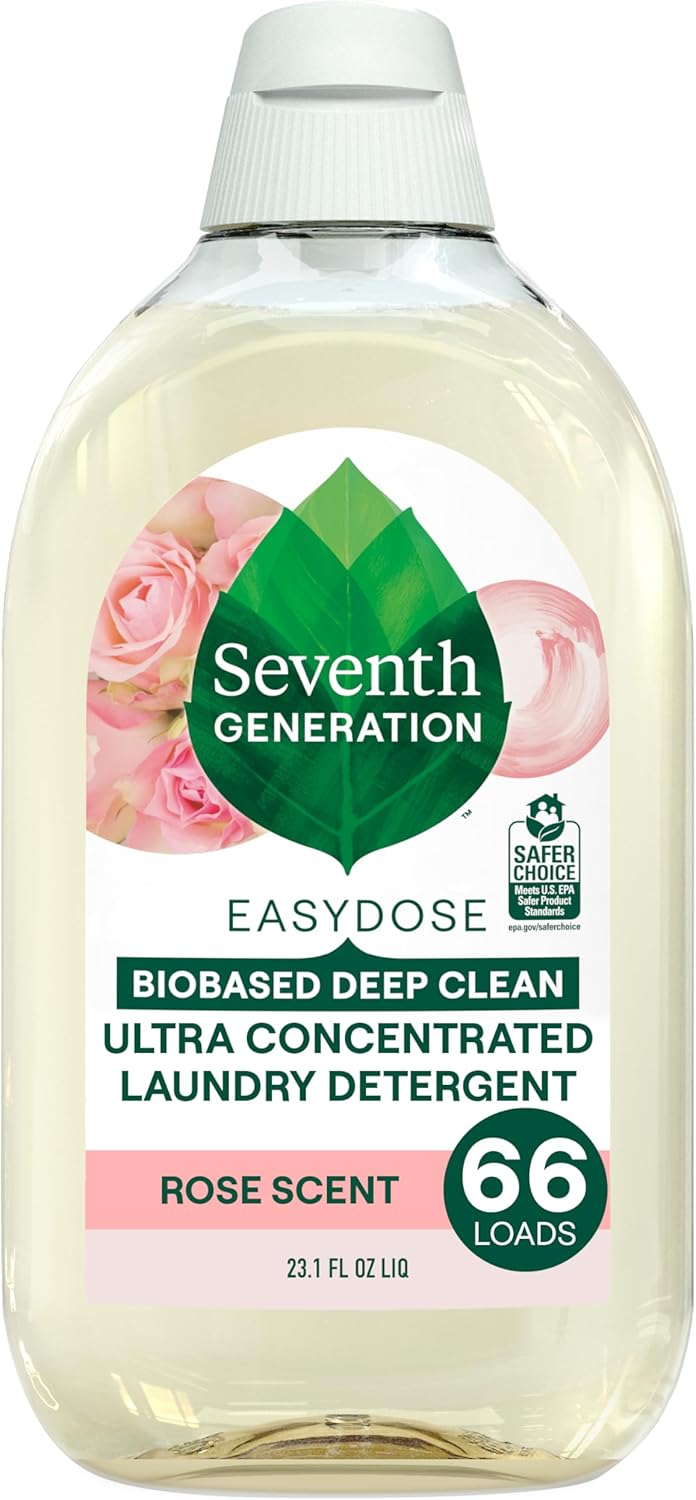 Seventh Generation EasyDose Laundry Detergent, Ultra Concentrated: 66 Loads, Free & Clear Designed for Sensitive Skin, 23.1 Fl Oz