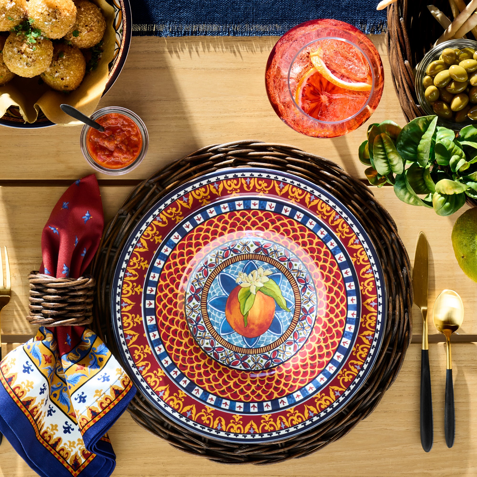 Sicily Red Outdoor Melamine Dinnerware Collection
