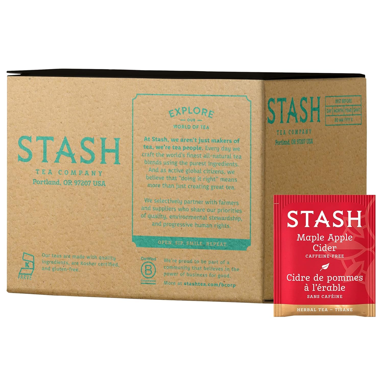 Stash Tea Double Bergamot Earl Grey Black Tea, Box of 100 Tea Bags
