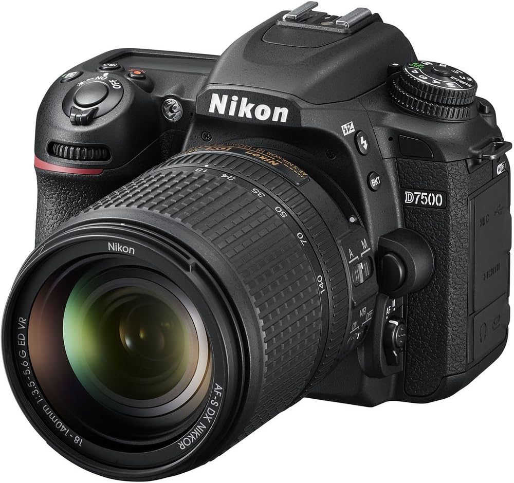 2025-Nikon D7500 20.9MP DSLR Camera with AF-S DX NIKKOR 18-140mm f/3.5-5.6G ED VR Lens, Black