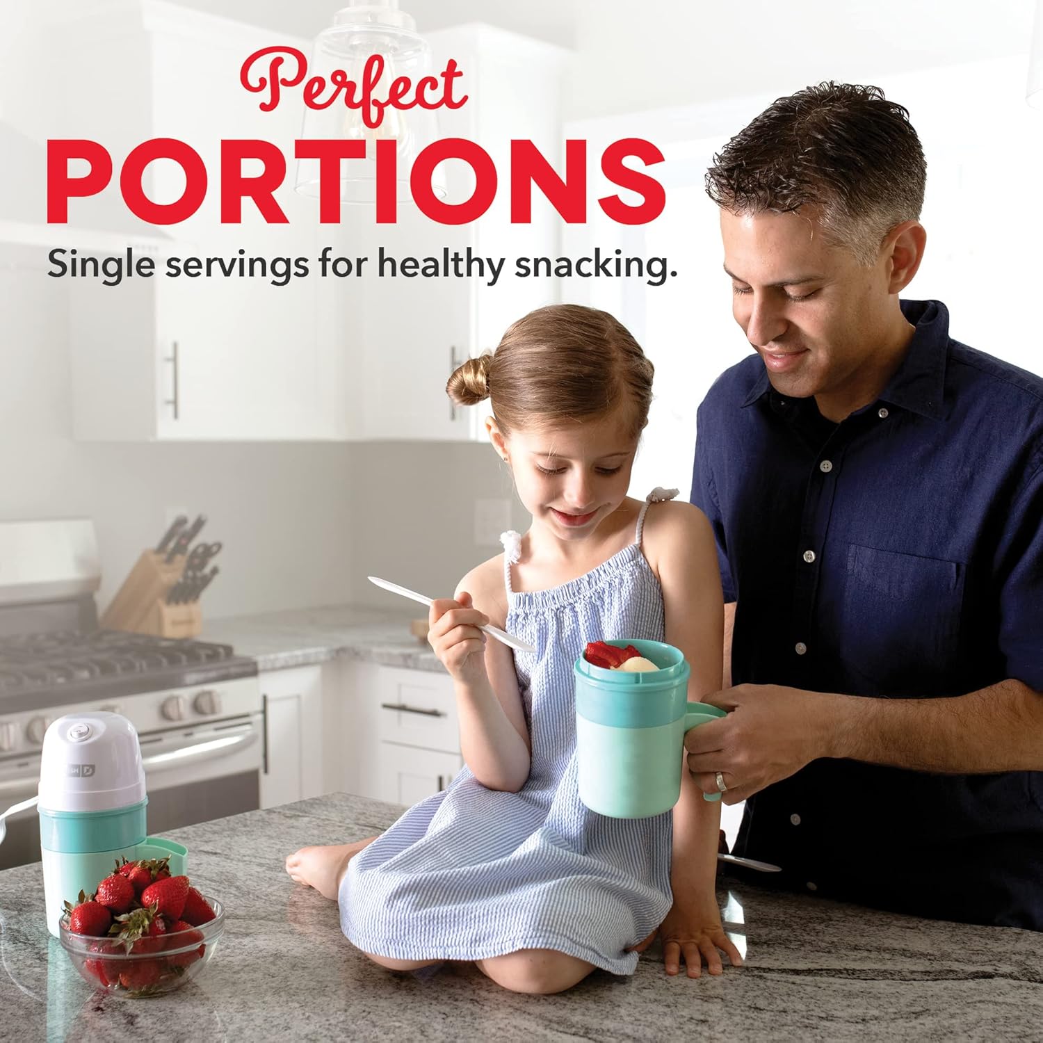 DASH My Pint Ice Cream Maker Machine (Aqua): Multi-Purpose Soft Serve Ice Cream Machine for Homemade Gelato, Sorbet, Frozen Yogurt, Includes Mixing Spoon, Easy to Clean and Store