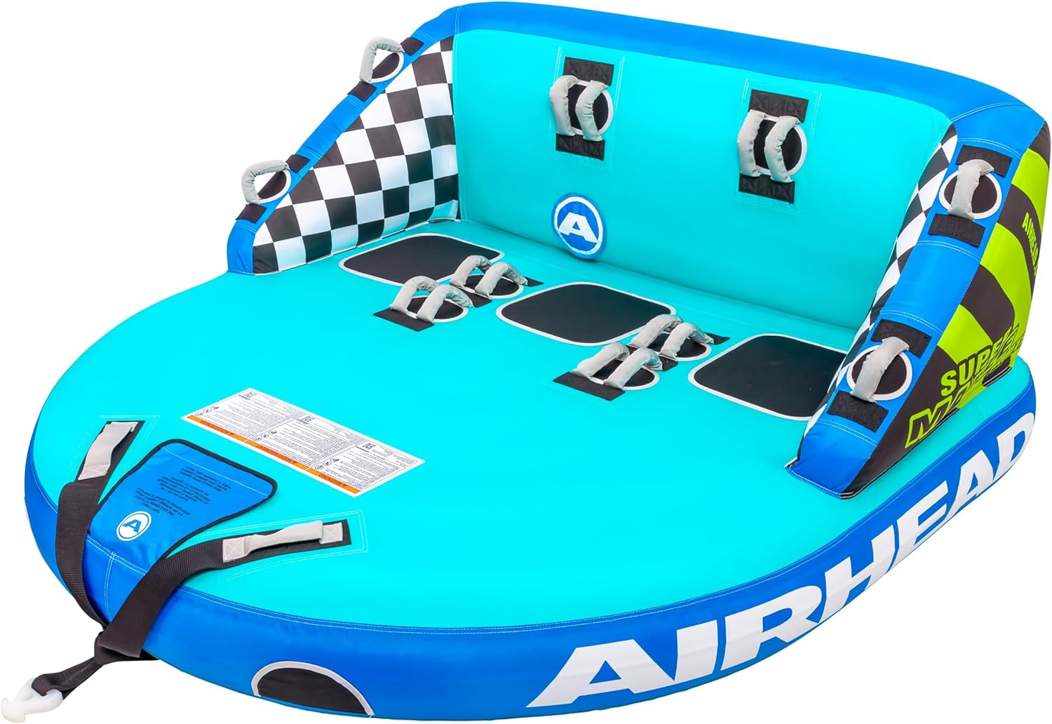 Airhead Mable Inflatable Towable Tube, 1-4 Rider Models, Dual Tow Points, Full Nylon Cover, EVA Foam Pads, Patented Speed Valve, Boat Tubes and Towables