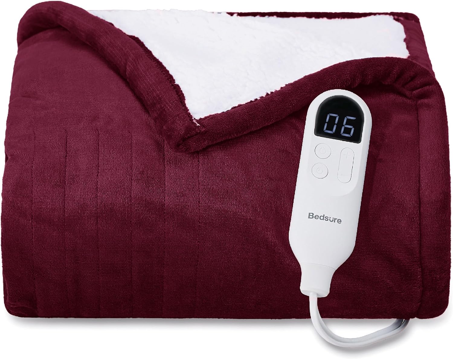 Bedsure Heated Blanket Electric Throw - Soft Flannel Electric Blanket, Heating Blanket with 4 Time Settings & 6 Heat Settings, Warm Blanket Gift for Grandma (50x60 inches, Grey)