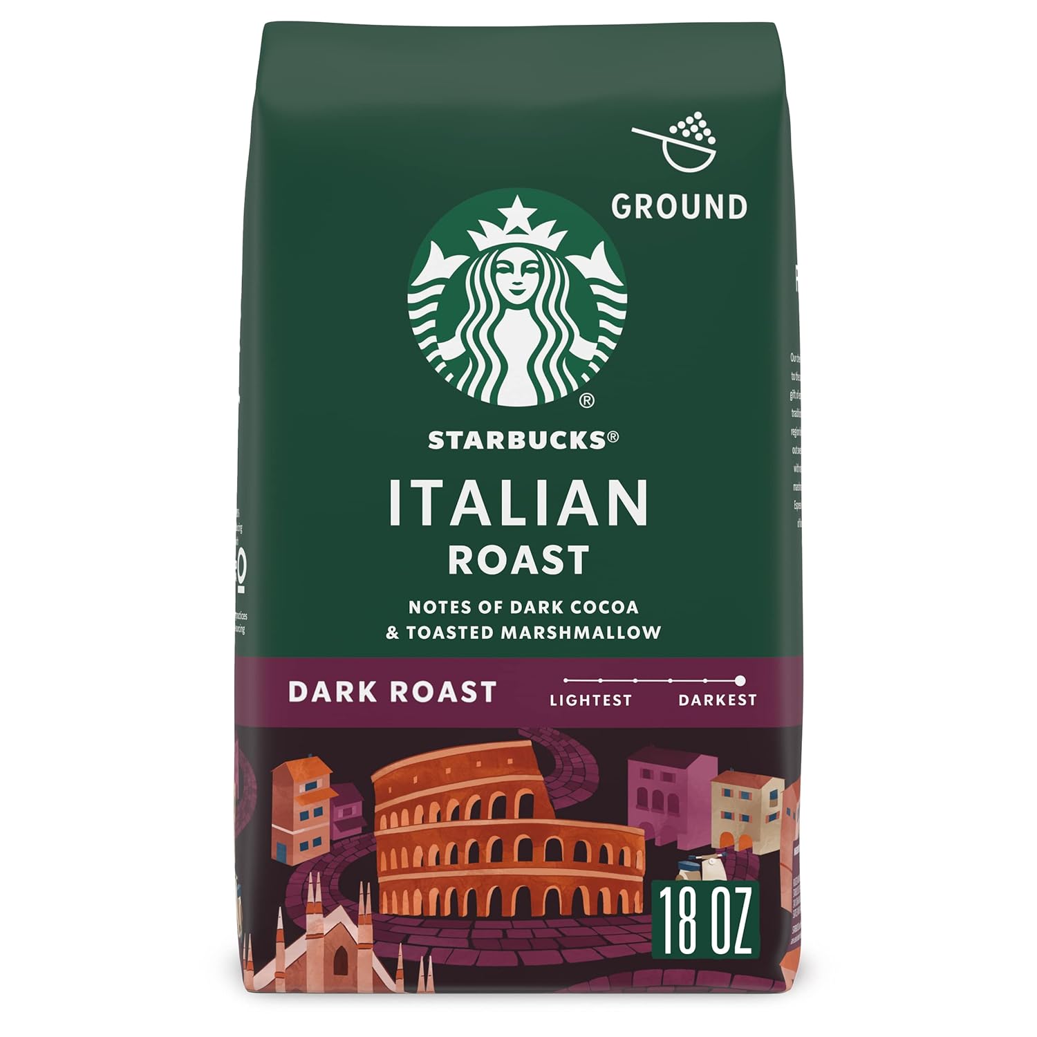 Starbucks Ground Coffee, Dark Roast Coffee, Caffè Verona, 100% Arabica, 1 bag (28 oz)