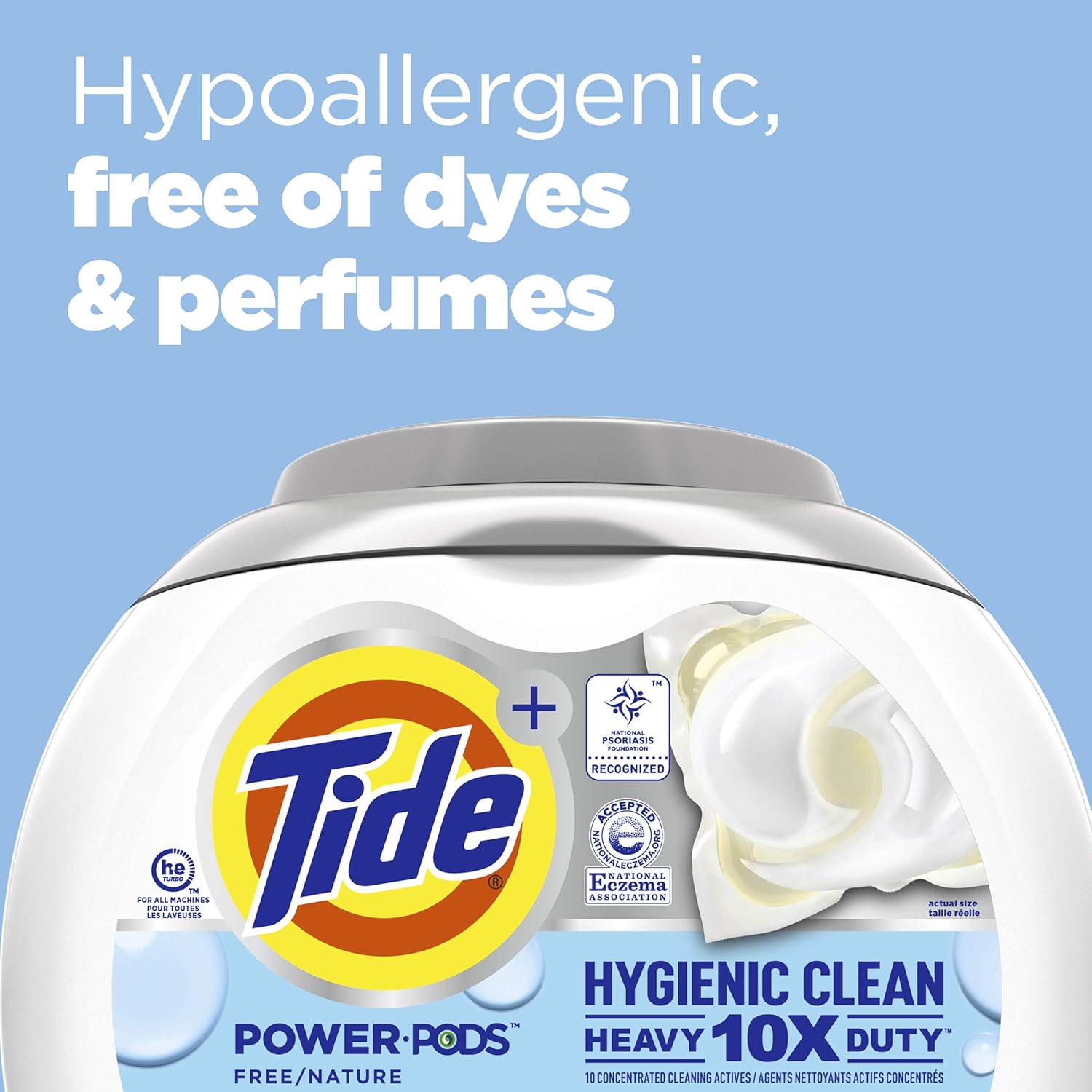 Tide Hygienic Clean Heavy 10x Duty Power PODS Laundry Detergent Pacs For Visible and Invisible Dirt, Spring Meadow Scent, 45 Count