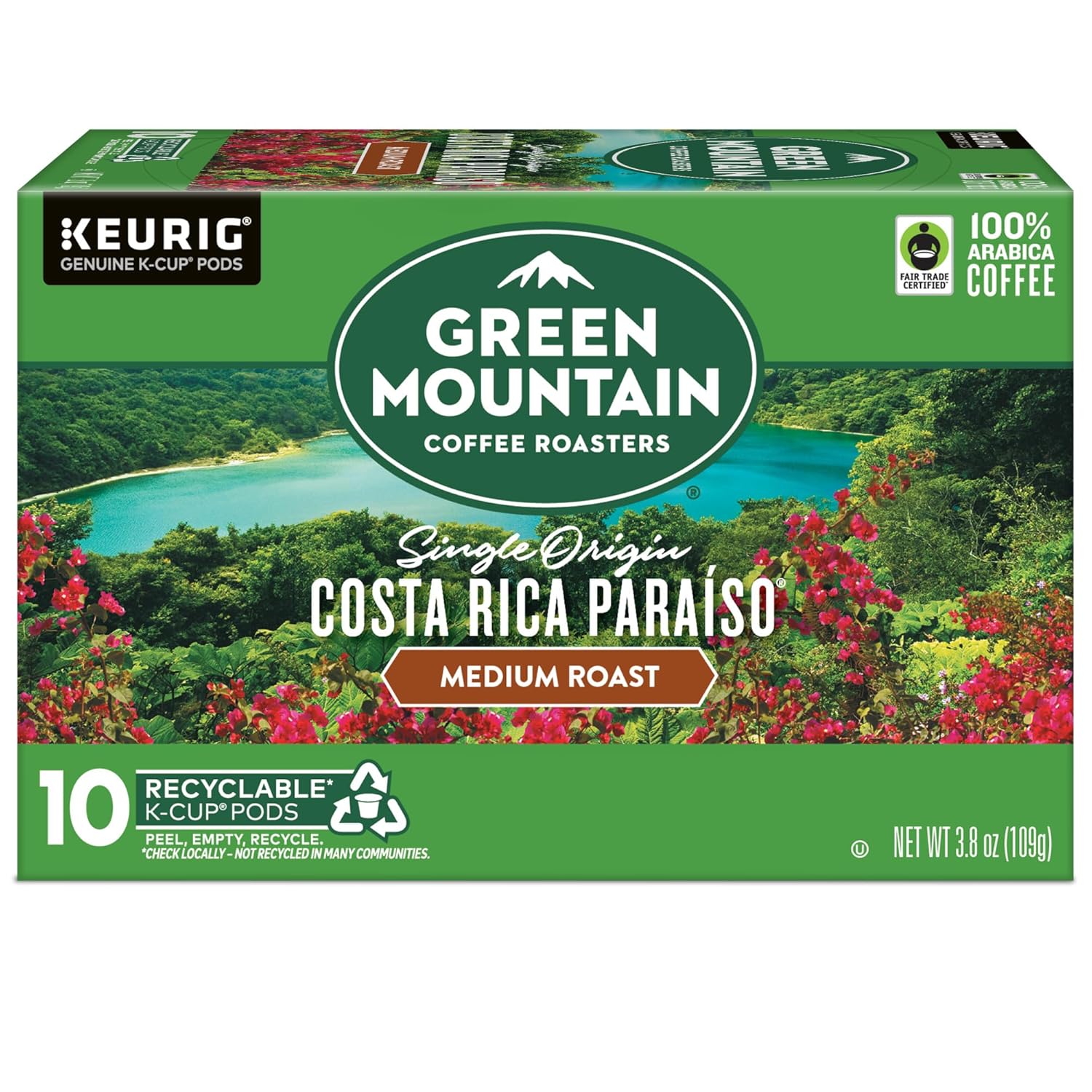 Green Mountain Coffee Roasters Half Caff Keurig Single-Serve K-Cup pods, Medium Roast Coffee, 72 Count (6 Packs of 12)