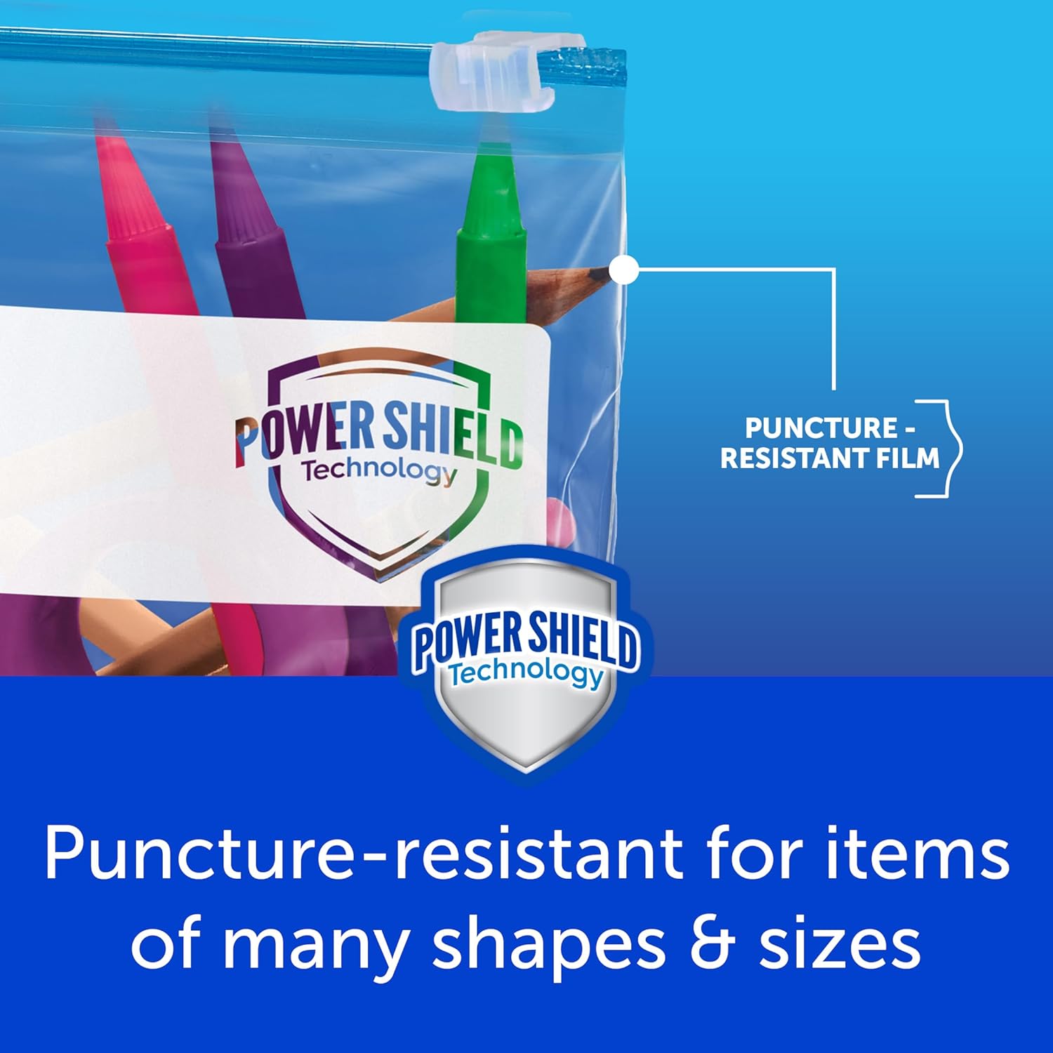 Ziploc Quart Food Storage Freezer Slider Bags, Power Shield Technology for More Durability, 34 Count