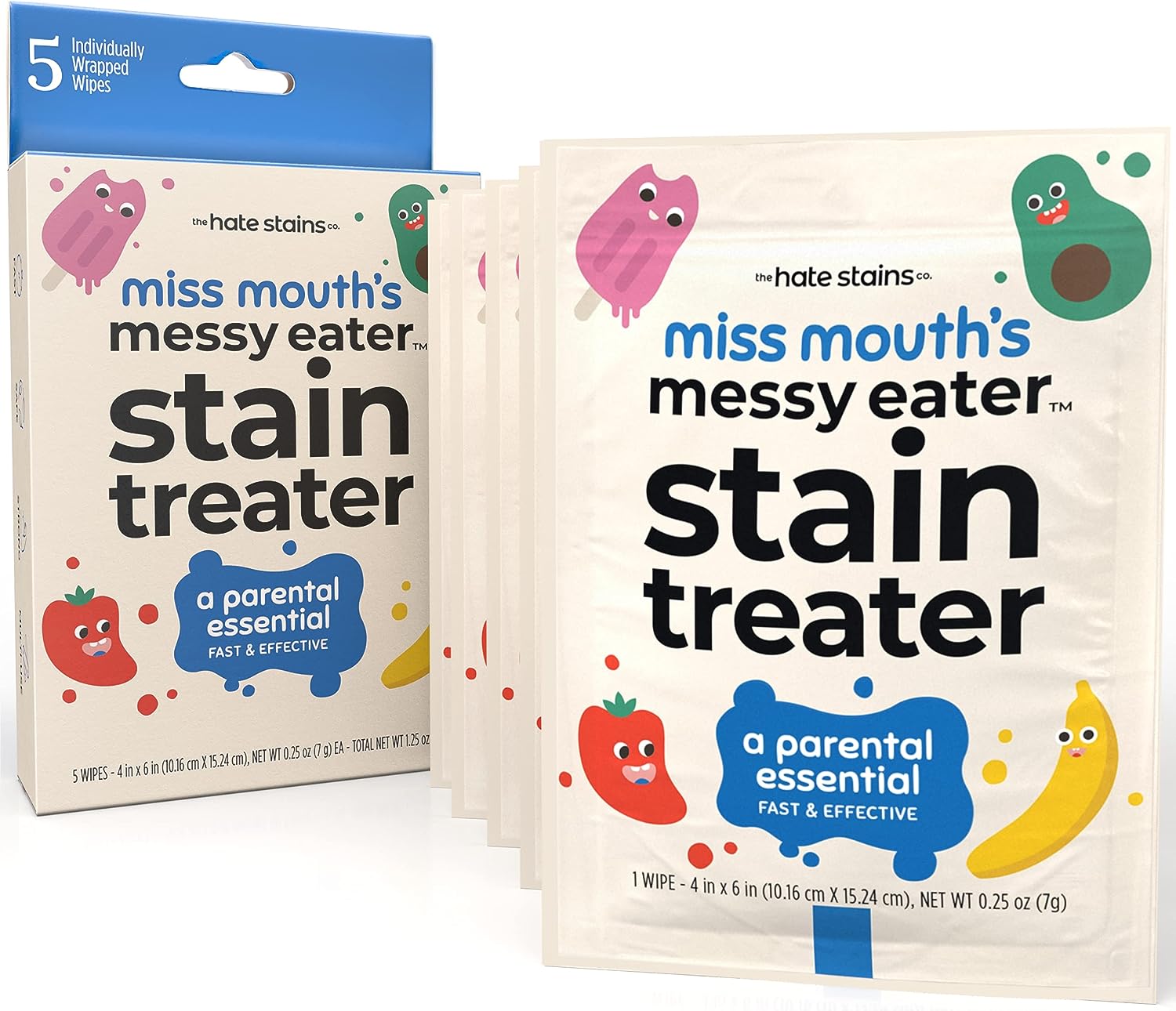 Miss Mouth's Messy Eater Stain Treater Spray - 4oz 2 Pack Stain Remover - Newborn & Baby Essentials - No Dry Cleaning Food, Grease, Coffee Off Laundry, Underwear, Fabric