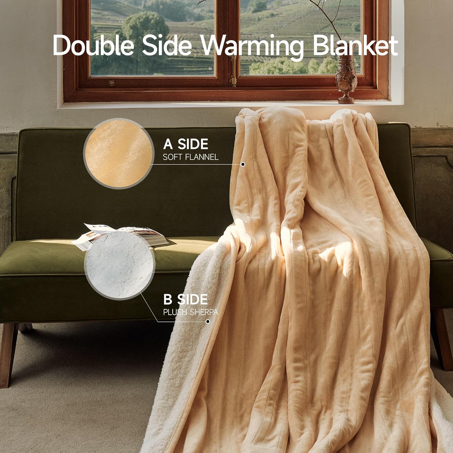 GOTCOZY Heated Blanket Electric Throw 50''X60''- Soft Silky Plush Electric Blanket with 4 Heating Level & 3 Hour Auto Off Heating Blanket, ETL Certified Machine Washable (Rose Dust)