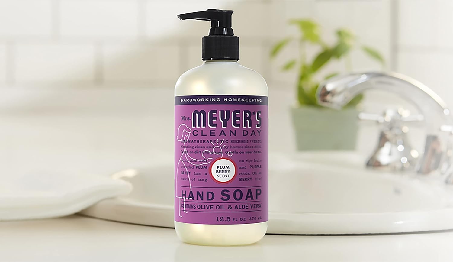 MRS. MEYER'S CLEAN DAY Hand Soap, Made with Essential Oils, Biodegradable Formula, Honeysuckle, 12.5 fl. oz - Pack of 3