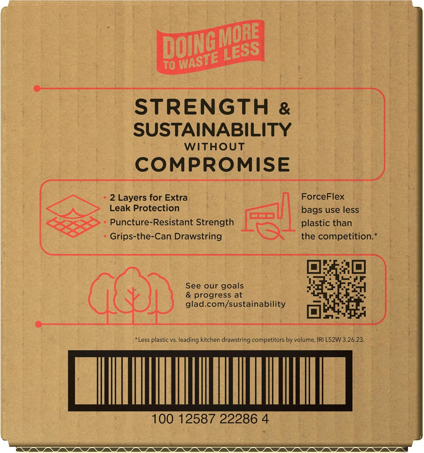 Glad ForceFlex Tall Kitchen Trash Bags, 13 Gal, Gain Original with Febreze, 110 Ct (Pack May Vary)