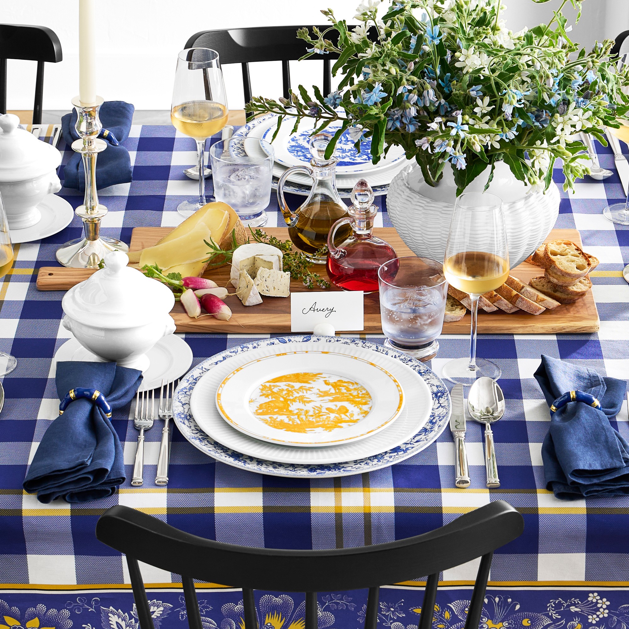 Pillivuyt French Toile Porcelain Salad Plates