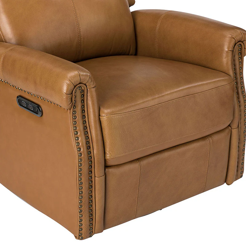 Kaietan Genuine Leather Power Rocking Recliner