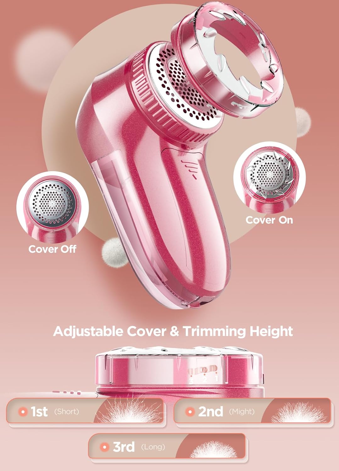 Bymore Fabric Shaver, Lint Remover, Lint Shaver Defuzzer Sweater Shaver for Clothes and Furniture AC Adapter or Battery Operated Pill Fuzz Remover