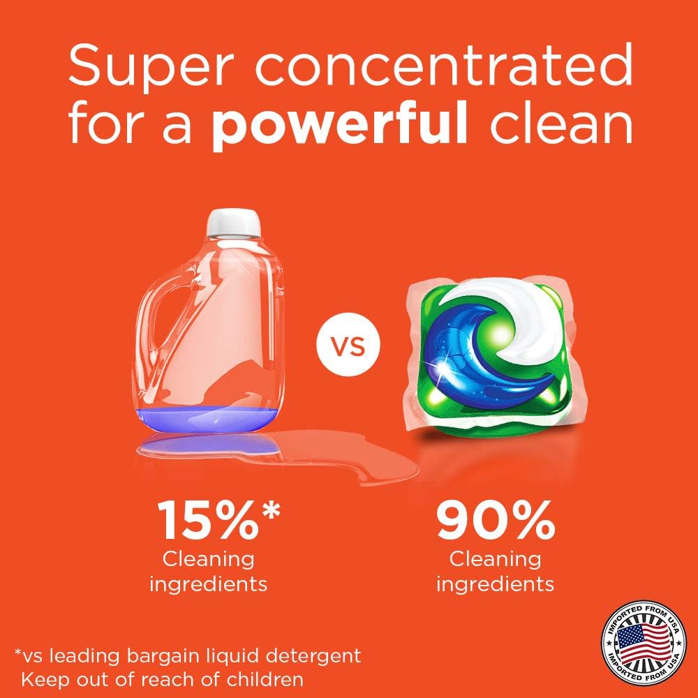 Tide PODS Liquid Laundry Detergent Soap Pacs, Powerful 3-in-1 Clean in One Step, He Compatible, Spring Meadow Scent, 76 Count