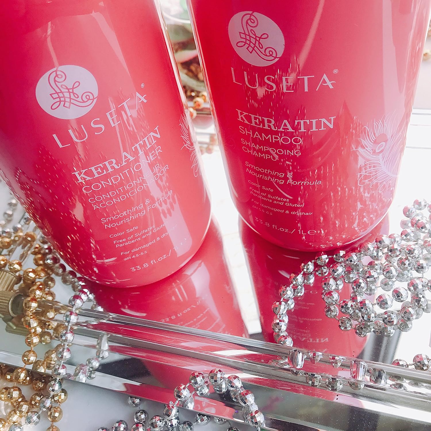 Luseta Biotin Shampoo and Conditioner for HairGrowth - Thickening Shampoo for Thinning Hair andHair Loss - Infused with Argan Oil to Repair DamagedDry Hair - Sulfate Free Paraben Free-2 x 16.9 fl oz