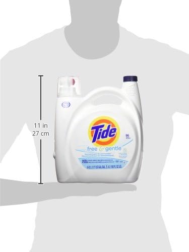 Tide Free & Gentle Laundry Detergent Liquid, HE Compatible, 100 Loads, 132 fl oz Hypoallergenic Laundry Detergent for Sensitive Skin