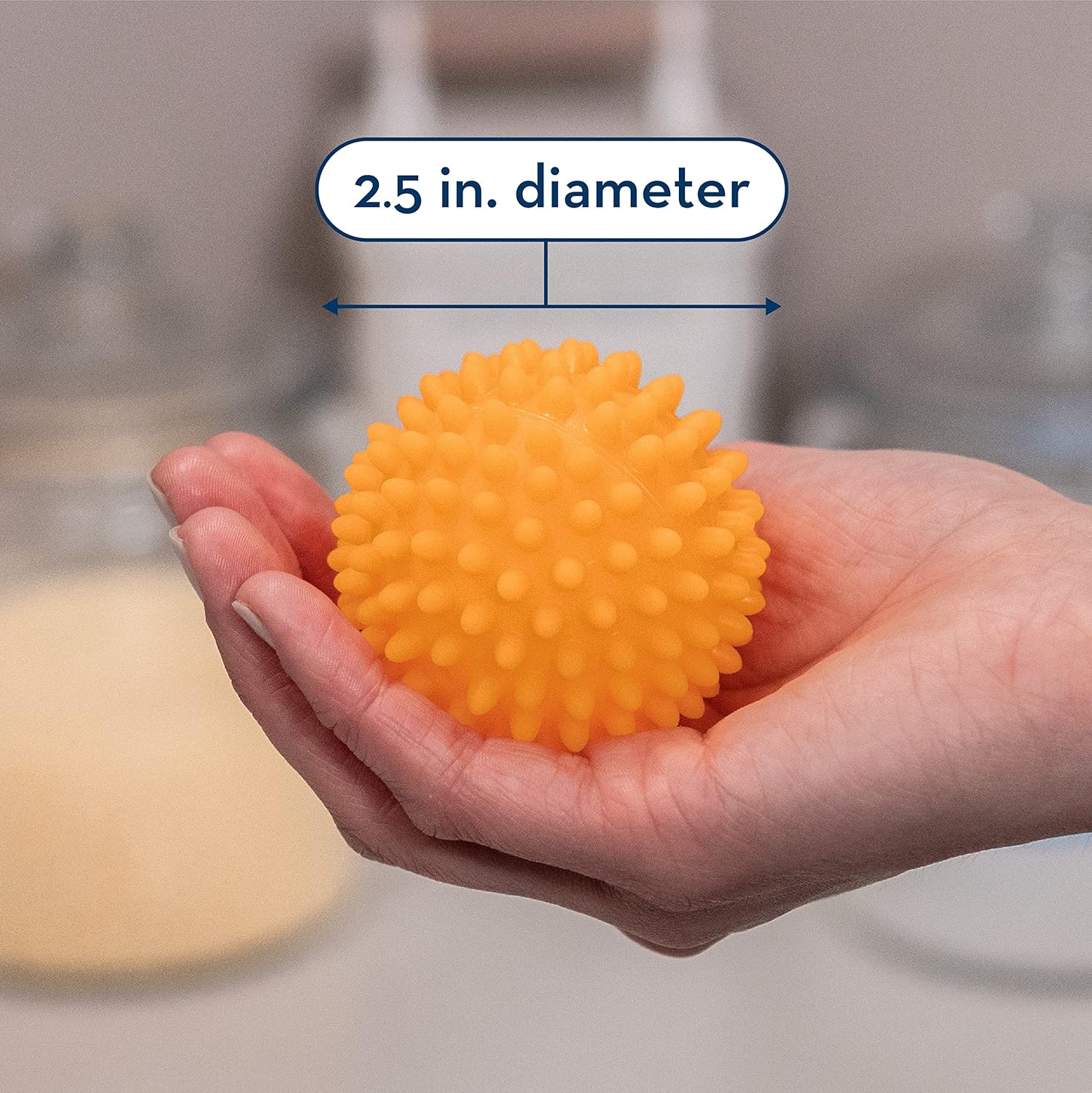 S&T INC. Reusable Dryer Balls, Fabric Softener for Laundry, Blue, 2.5 in, 6 Pack