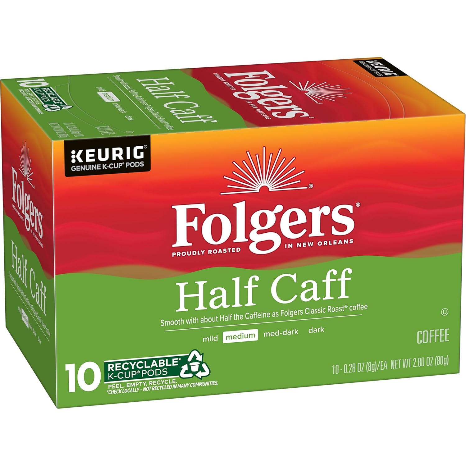 Folgers Classic Roast Medium Roast Coffee, 72 Keurig K-Cup Pods