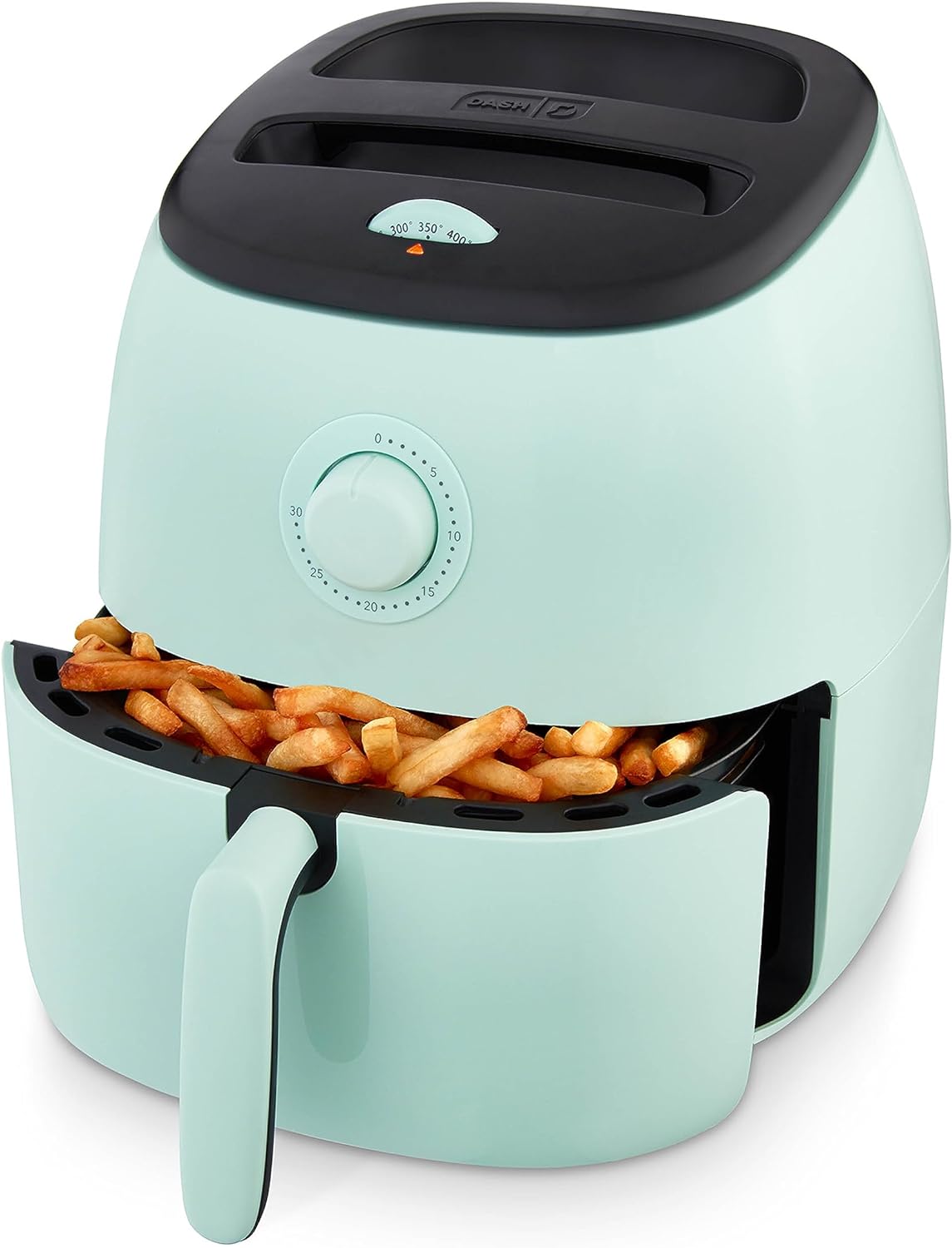 DASH Tasti-Crisp™ Electric Air Fryer Oven, 2.6 Qt., Aqua – Compact Air Fryer for Healthier Food in Minutes, Ideal for Small Spaces - Auto Shut Off, Analog, 1000-Watt