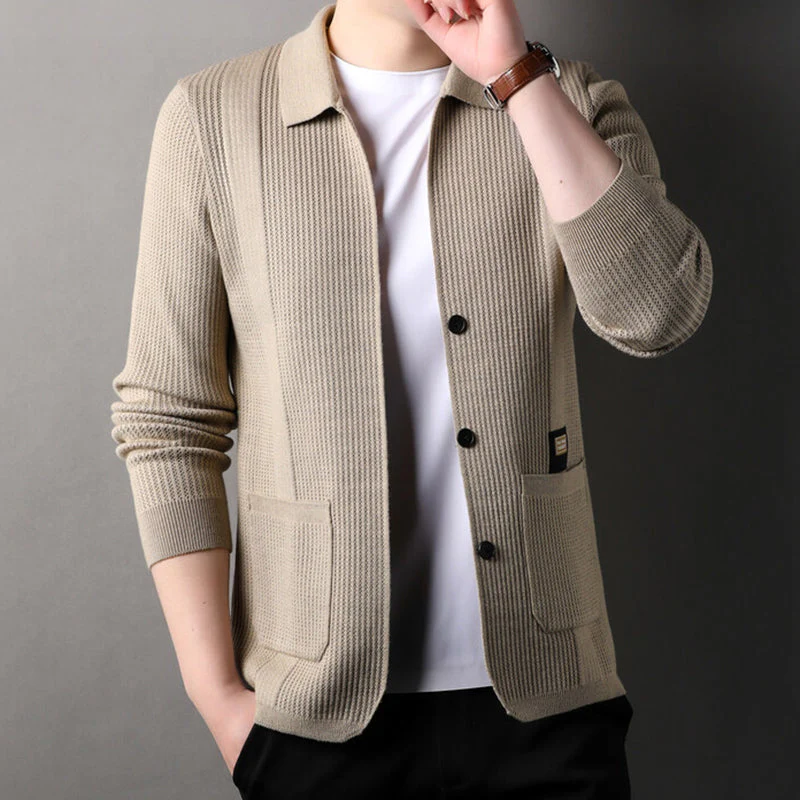 🔥New products in 2024🔥Men's Lapel Knitted Long Sleeve Coat