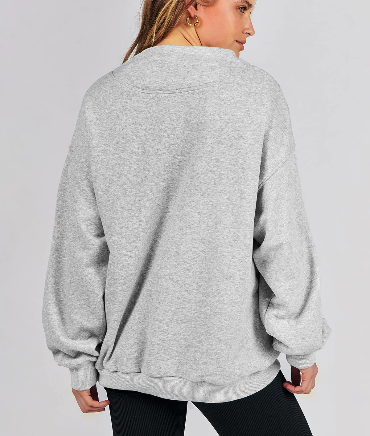 🔥Last Day Sale 49%🔥Women's Slit Mock Neck Oversized Sweatshirt