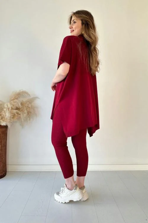 ✨New best-seller✨Women's two-piece stretch knit set (top + trousers).