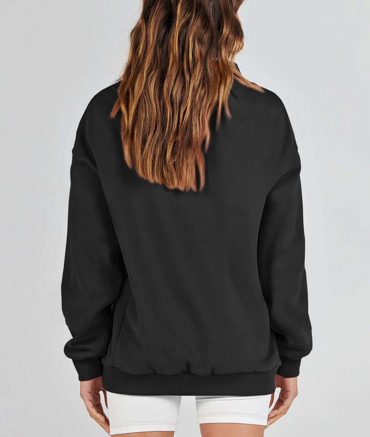 🔥Last Day Sale 49%🔥Women's Slit Mock Neck Oversized Sweatshirt