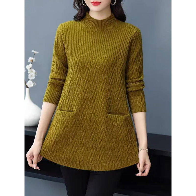 🎁Gift Choice🎁- Women's Mid-Length Half Turtleneck Sweater