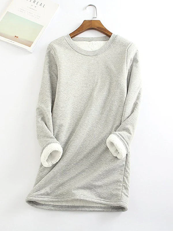 ❄Get ready for the cold season❄Women‘s NEW Casual Cotton Round Neck Solid Sweatshirt🙋‍♀️