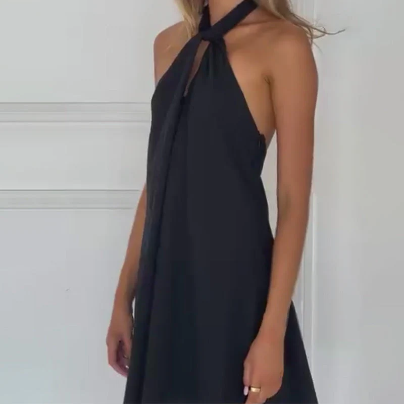 🔥New Arrival 2025🔥Halter Backless A-Line Mini Dress