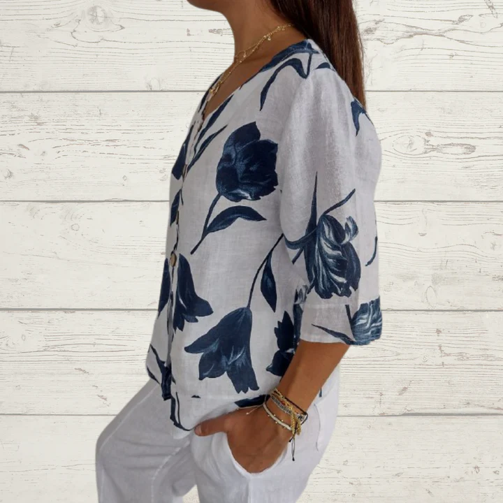 🔥Last Day Sale 49%🔥🌷Printed V-neck Tunic Top🌷