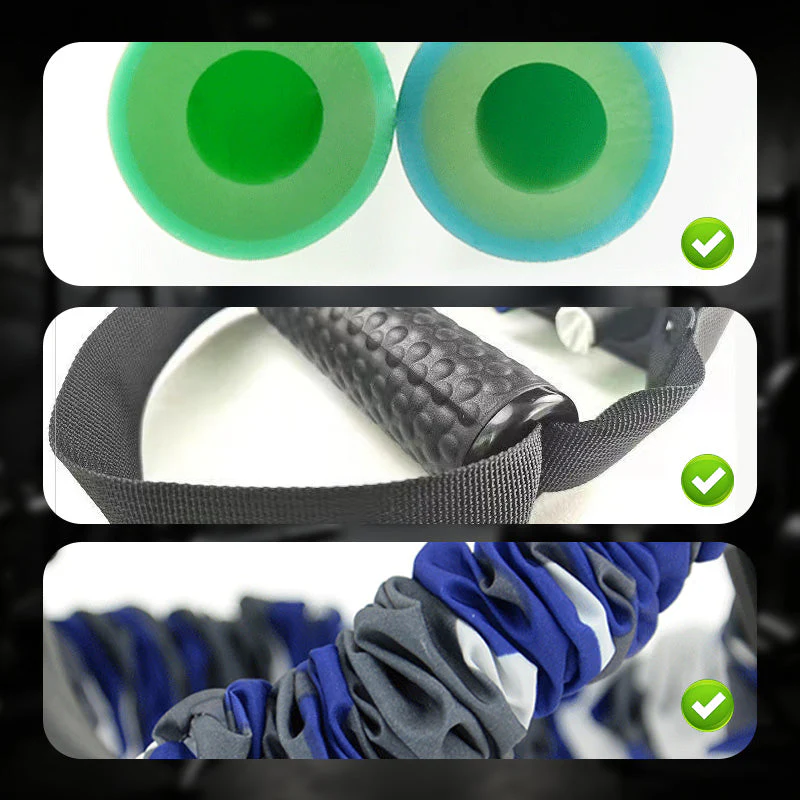 💪3-Way Natural Latex Resistance Band - Full Body Stretching & Strength Training