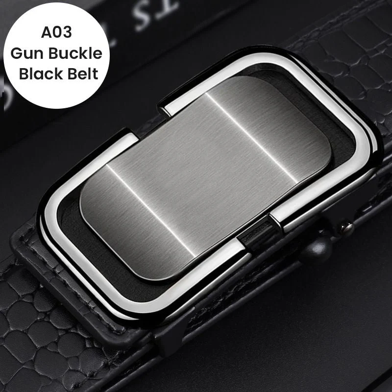 Great Gift! Men’s Luxury Crocodile Pattern Leather Belt Automatic Buckle