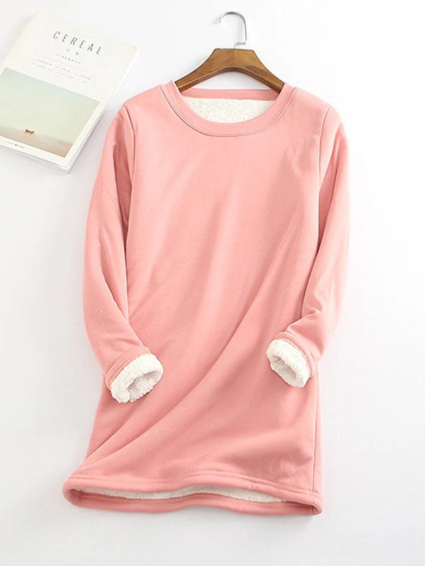 ❄Get ready for the cold season❄Women‘s NEW Casual Cotton Round Neck Solid Sweatshirt🙋‍♀️