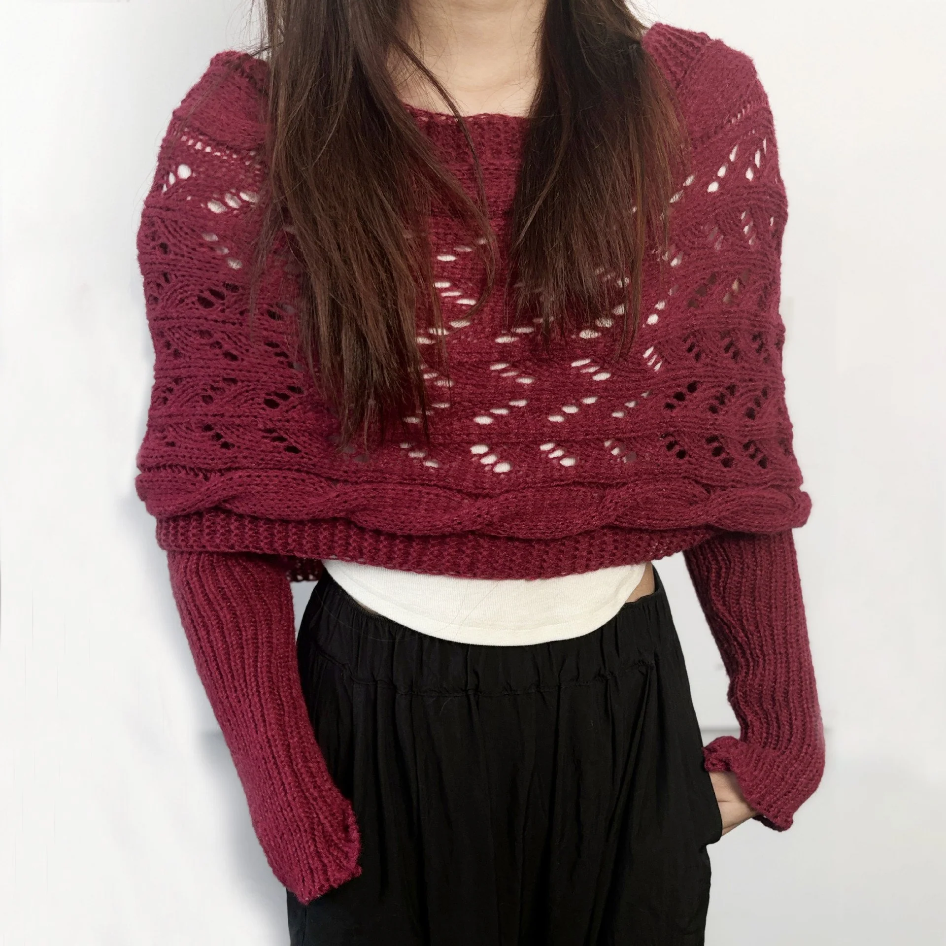 🔥Last Day Sale 49%🔥🧶Women's Knitted Double Sleeve Scarf🧣