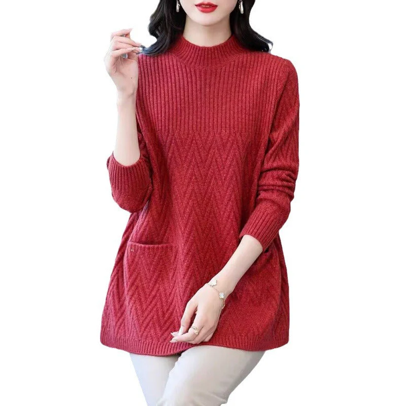 🎁Gift Choice🎁- Women's Mid-Length Half Turtleneck Sweater