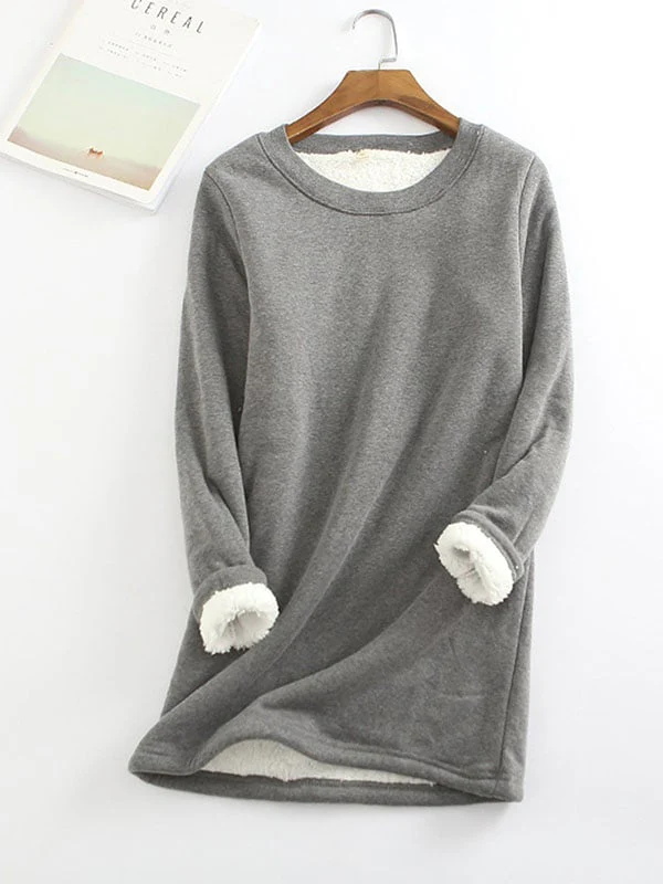 ❄Get ready for the cold season❄Women‘s NEW Casual Cotton Round Neck Solid Sweatshirt🙋‍♀️