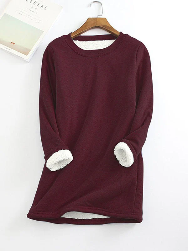 ❄Get ready for the cold season❄Women‘s NEW Casual Cotton Round Neck Solid Sweatshirt🙋‍♀️