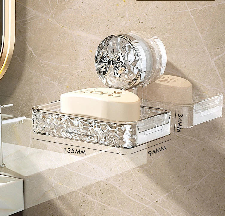 💥Light Luxury Style Glacier Pattern Suction Cup Shelf