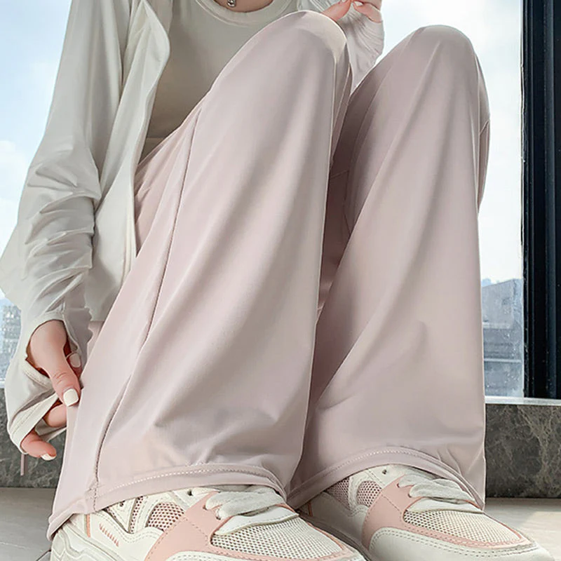 Casual Cool Feeling Drawstring Wide Leg Pants