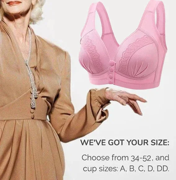 Front Button Breathable Skin-Friendly Cotton Bra