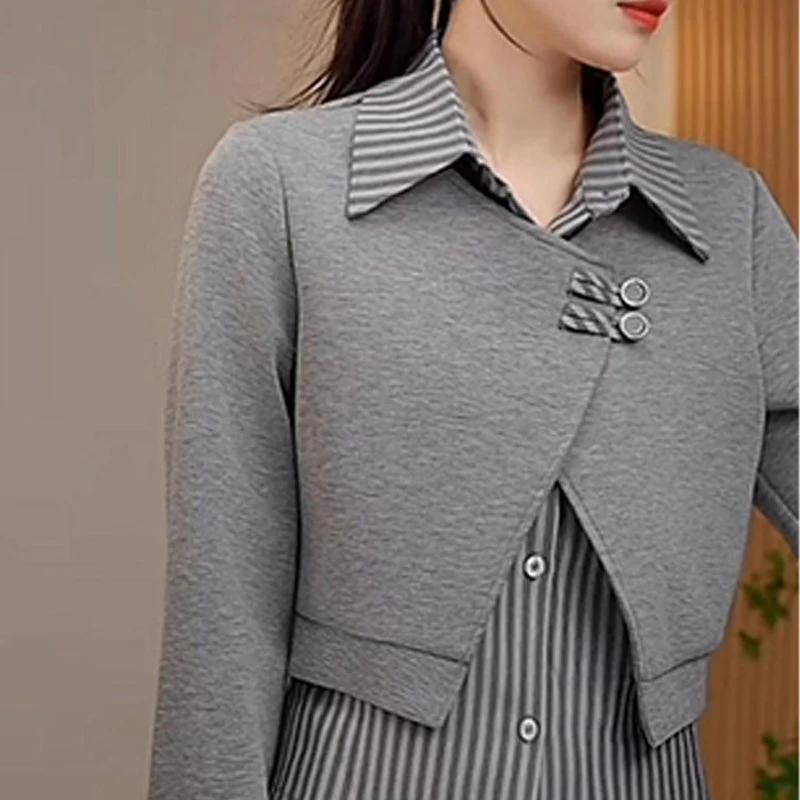 ⏳ Limited time 50% off! 💥Women's Fake 2 Piece Top & Straight Leg Pants 2-PCS Set