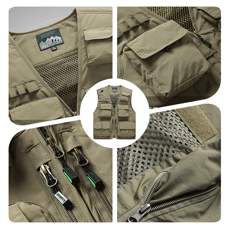 🔥Today 50% off🔥Men's Multi-Pocket Breathable Hiking Vest