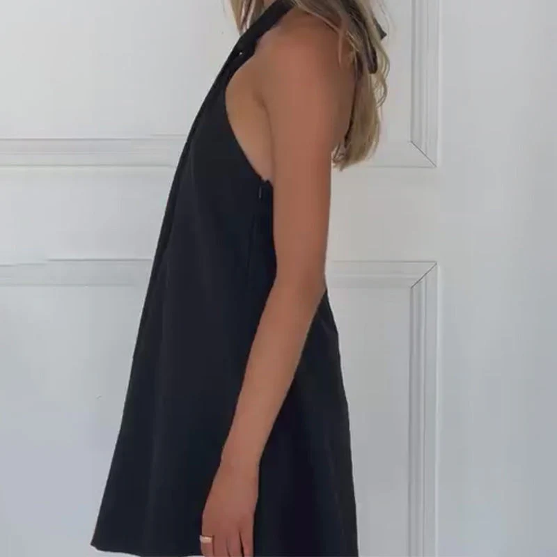 🔥New Arrival 2025🔥Halter Backless A-Line Mini Dress