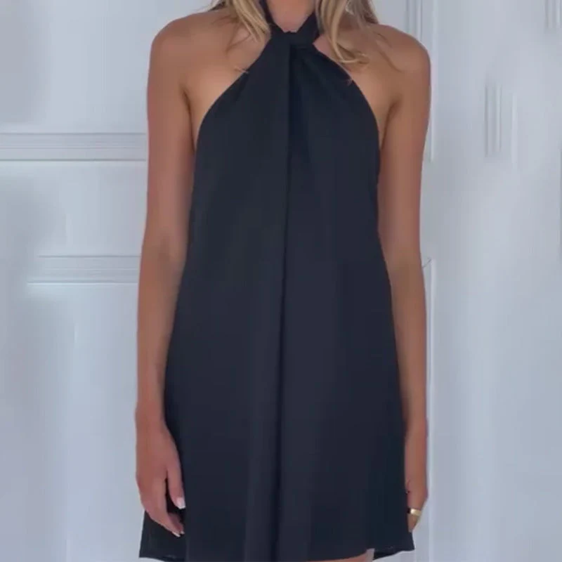 🔥New Arrival 2025🔥Halter Backless A-Line Mini Dress